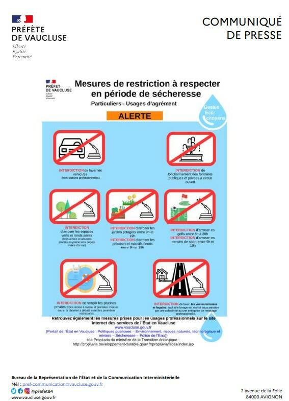 SECHERESSE 2023 - Arrêtés du 12 juin 2023