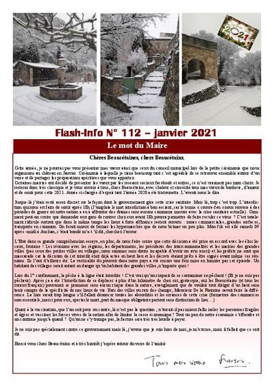 Bulletin municipal Le Beaucet - Flash-Info N°112 - Janvier 2021