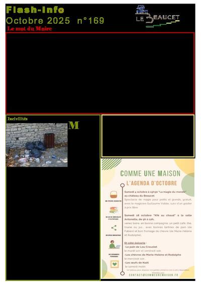 Bulletin municipal Le Beaucet - Flash Info N°169 Octobre 2025