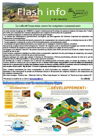 Bulletin municipal Le Beaucet - Flash-Info N°84 - Mai 2018